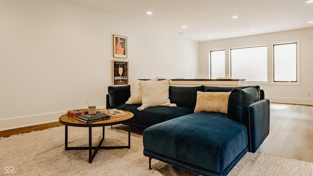 8082 Abington Way, Zionsville, IN 46077 - living area featuring recessed lighting, wood finished floors, and baseboards