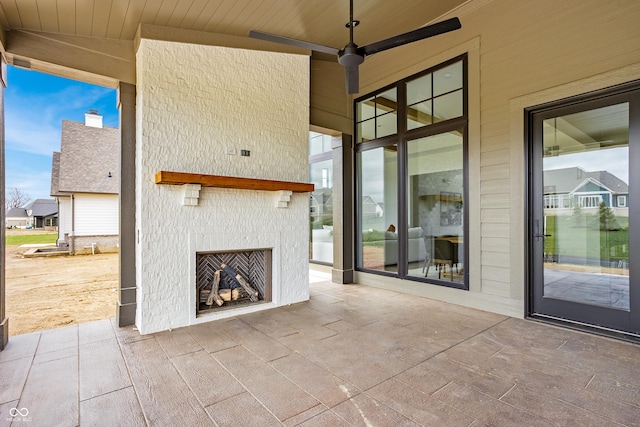8082 Abington Way, Zionsville, IN 46077 - view of patio / terrace featuring a large fireplace