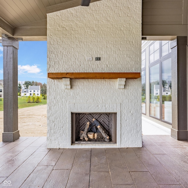 8082 Abington Way, Zionsville, IN 46077 - details with an outdoor brick fireplace