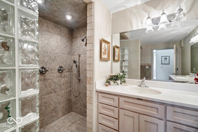 10919 Brigantine Dr, Indianapolis, IN 46256 - bathroom with vanity and a walk in shower