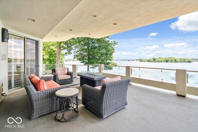 10919 Brigantine Dr, Indianapolis, IN 46256 - view of patio / terrace featuring a balcony and a water view