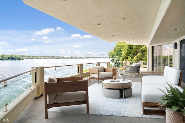 10919 Brigantine Dr, Indianapolis, IN 46256 - balcony with an outdoor hangout area and a water view