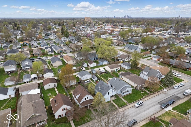 aerial view with a residential view