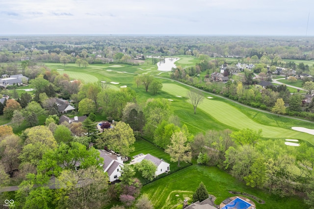 1995 W 116th St, Carmel, IN 46032 - drone / aerial view with a water view, view of golf course, and a residential view
