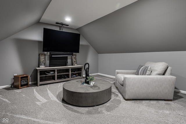 1995 W 116th St, Carmel, IN 46032 - carpeted living room with baseboards and vaulted ceiling