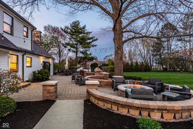 1995 W 116th St, Carmel, IN 46032 - view of patio / terrace with an outdoor fire pit