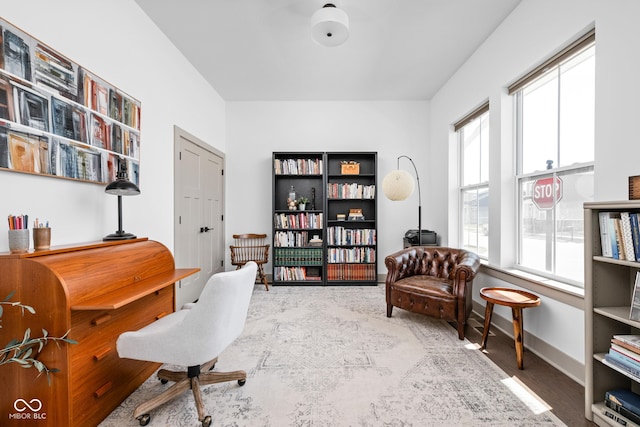 office area featuring baseboards