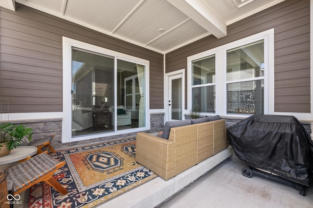 view of patio / terrace with grilling area and outdoor lounge area