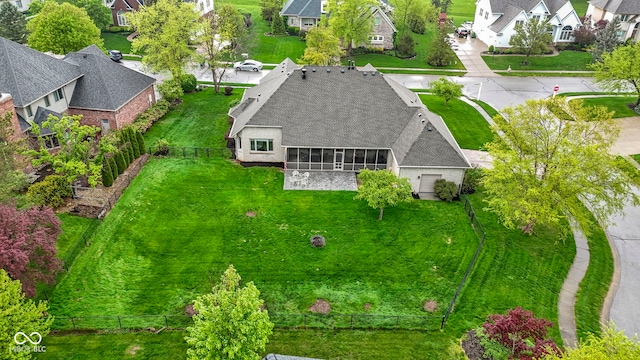 aerial view featuring a residential view