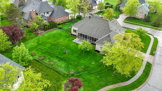 bird's eye view featuring a residential view