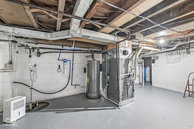 5747 Allisonville Rd, Indianapolis, IN 46220 - unfinished basement with heating unit and water heater
