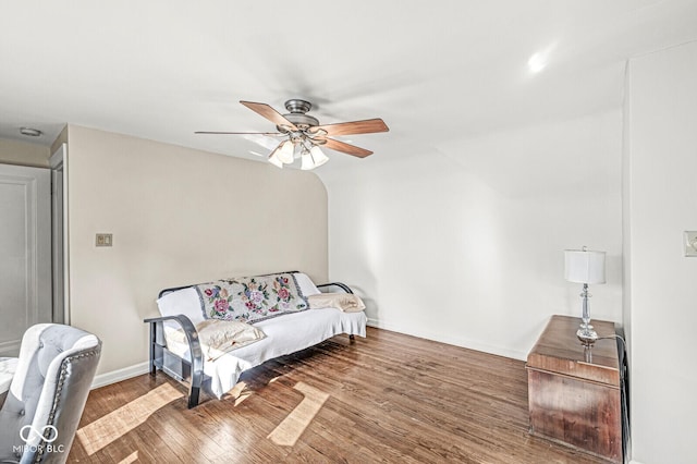 5747 Allisonville Rd, Indianapolis, IN 46220 - bedroom featuring ceiling fan and wood finished floors