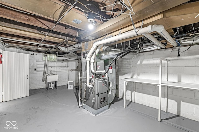5747 Allisonville Rd, Indianapolis, IN 46220 - unfinished below grade area with heating unit