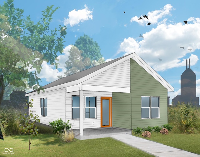 1643 Sheldon St, Indianapolis, IN 46218 - view of front of house featuring a front yard and a patio