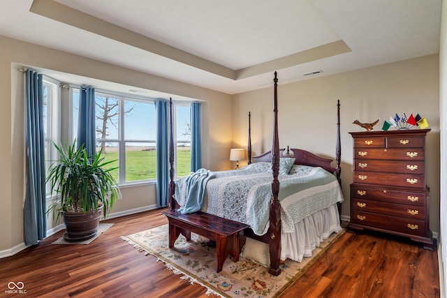 52 E 286th St, Atlanta, IN 46031 - bedroom with a raised ceiling, wood finished floors, visible vents, and baseboards