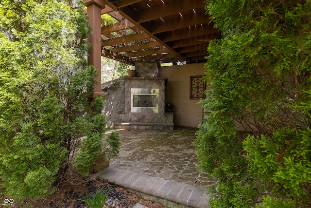 view of patio with a pergola