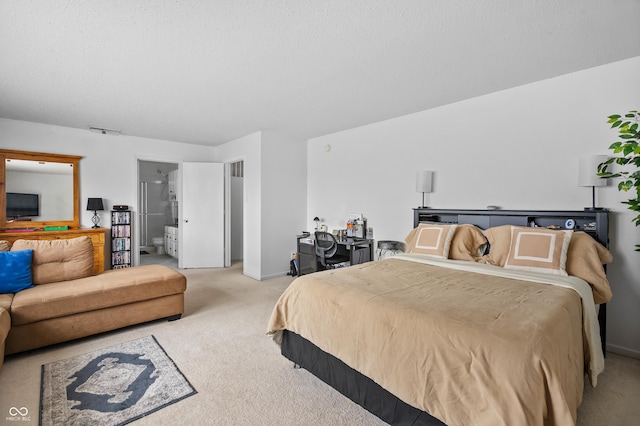 853 Westpointe Dr, Shelbyville, IN 46176 - bedroom featuring visible vents, light carpet, ensuite bath, and baseboards