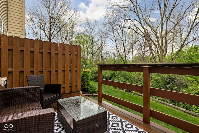 deck featuring fence