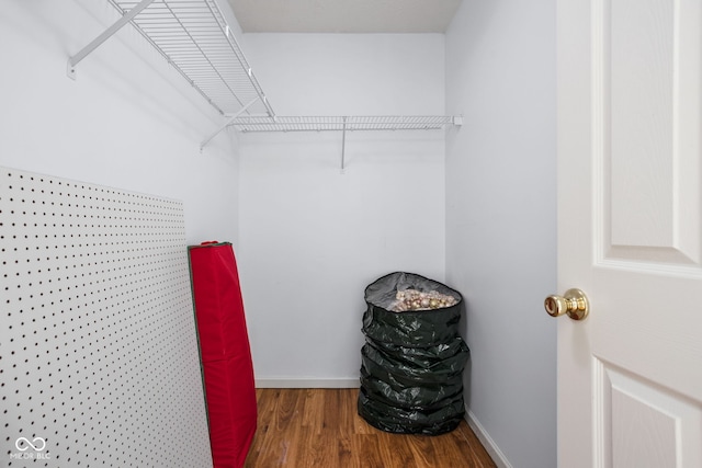 spacious closet with wood finished floors