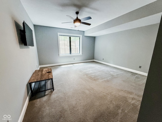 10725 Holliday Farms Blvd, Zionsville, IN 46077 - carpeted empty room featuring ceiling fan and baseboards