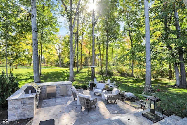 10725 Holliday Farms Blvd, Zionsville, IN 46077 - view of patio featuring view of wooded area and an outdoor hangout area