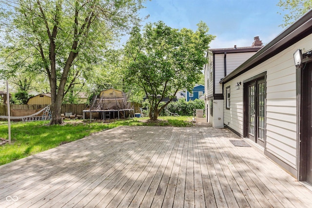 8041 Barry Rd, Indianapolis, IN 46219 - wooden terrace featuring a trampoline