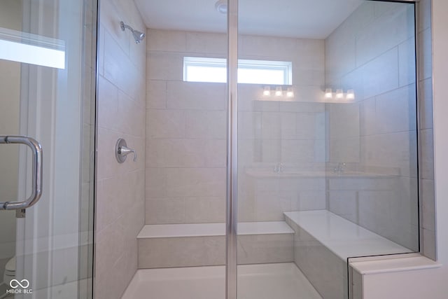 full bathroom with a stall shower