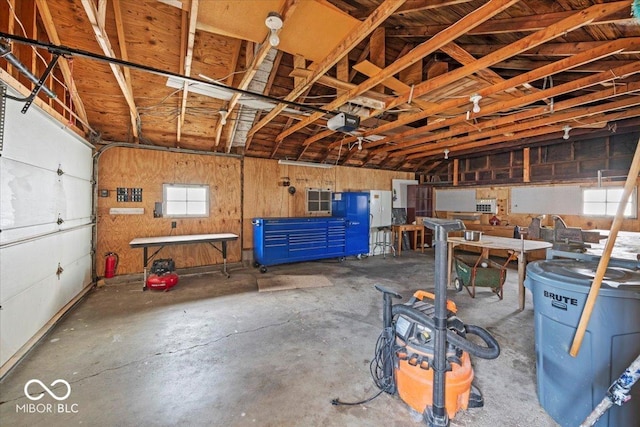 garage featuring a garage door opener