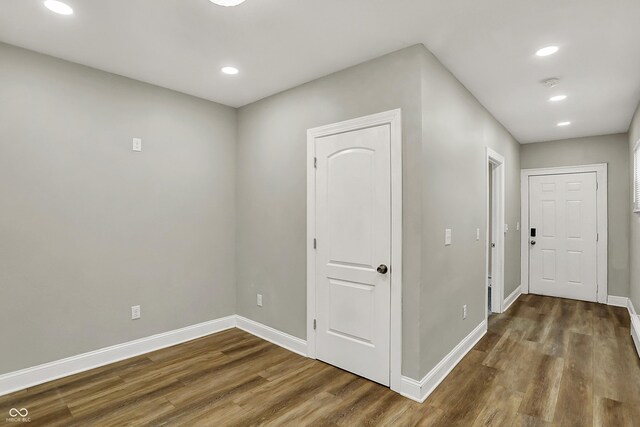 734 N Bradley Ave, Indianapolis, IN 46201 - interior space with wood finished floors, baseboards, and recessed lighting