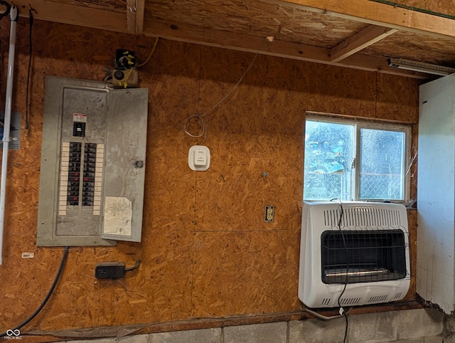 utilities featuring heating unit and electric panel