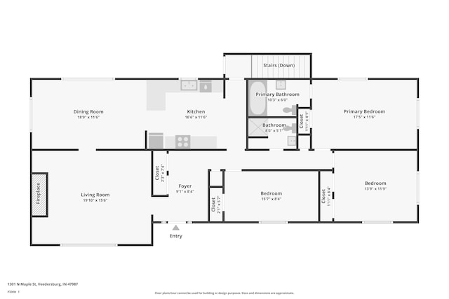 1301 N Maple St, Veedersburg, IN 47987 - view of layout