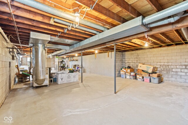 1301 N Maple St, Veedersburg, IN 47987 - unfinished basement with concrete block wall