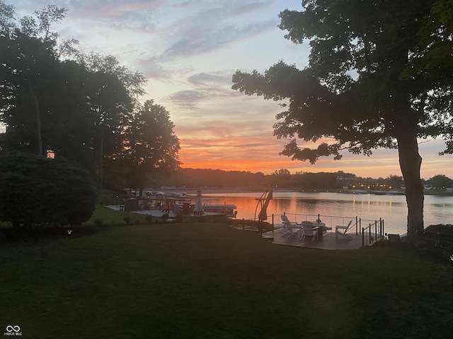 water view with a dock
