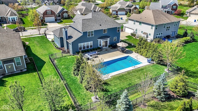 13836 Fieldcrest Dr, Mccordsville, IN 46055 - bird's eye view with a residential view
