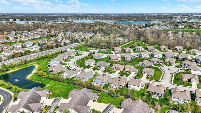 13836 Fieldcrest Dr, Mccordsville, IN 46055 - drone / aerial view featuring a residential view and a water view