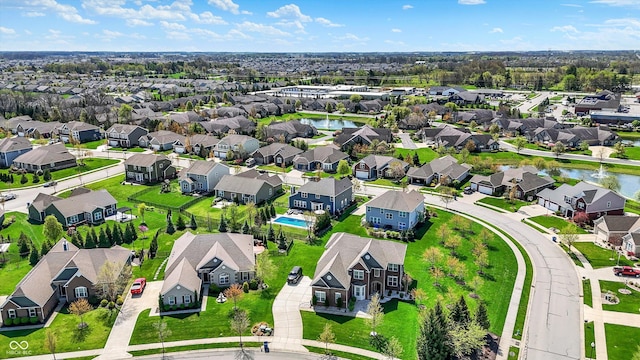 13836 Fieldcrest Dr, Mccordsville, IN 46055 - bird's eye view featuring a residential view and a water view