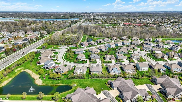 13836 Fieldcrest Dr, Mccordsville, IN 46055 - bird's eye view featuring a residential view and a water view