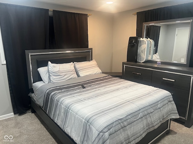 7206 Halden Pl, Indianapolis, IN 46214 - bedroom with light carpet, baseboards, and recessed lighting