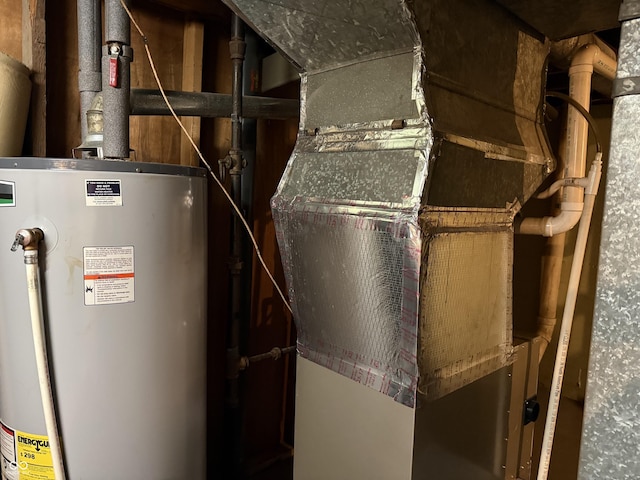 utility room featuring gas water heater