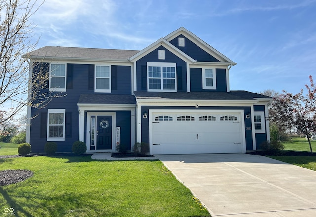 4245 W Fork Dr, Westfield, IN 46062 - view of front of house with concrete driveway, an attached garage, and a front yard