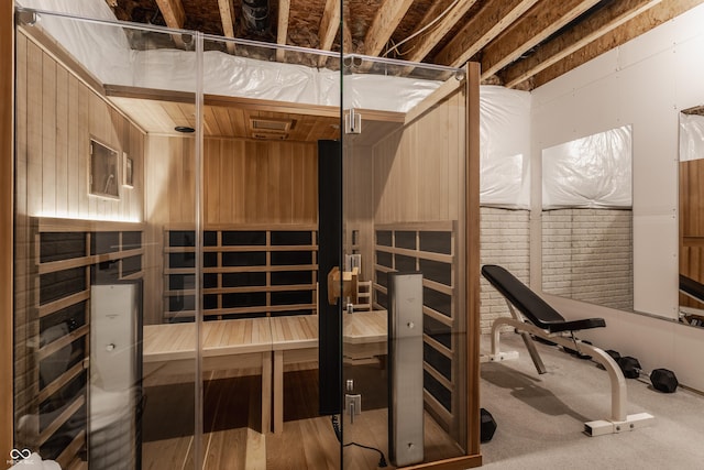 view of sauna
