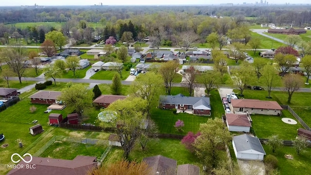 aerial view featuring a residential view