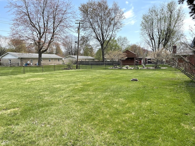 view of yard featuring fence