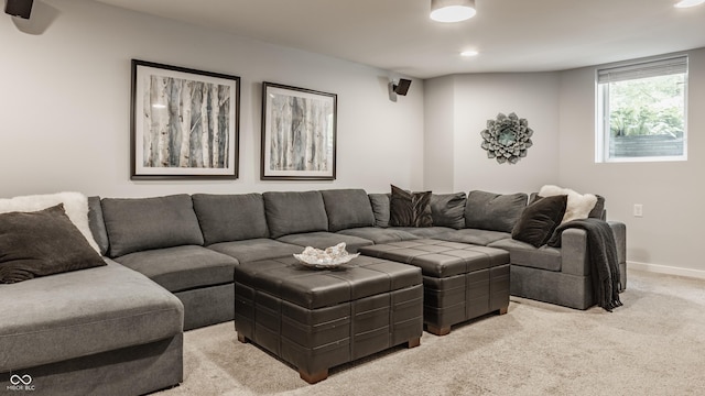 654 E 79th St, Indianapolis, IN 46240 - living area with light colored carpet, recessed lighting, and baseboards