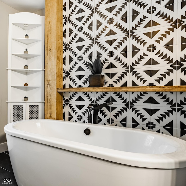 654 E 79th St, Indianapolis, IN 46240 - bathroom featuring a freestanding tub