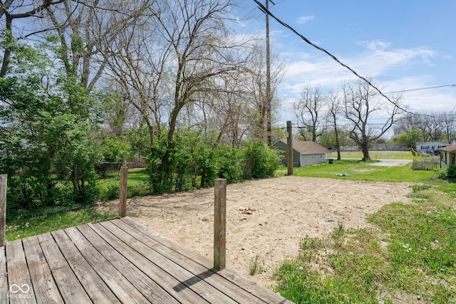 wooden deck featuring fence