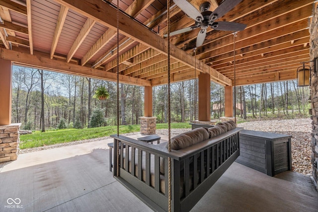 view of patio / terrace with a ceiling fan