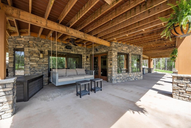 view of patio / terrace featuring outdoor lounge area and ceiling fan
