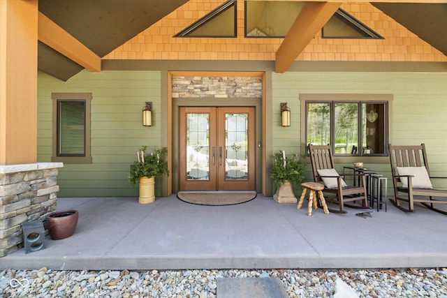 doorway to property featuring french doors and a patio