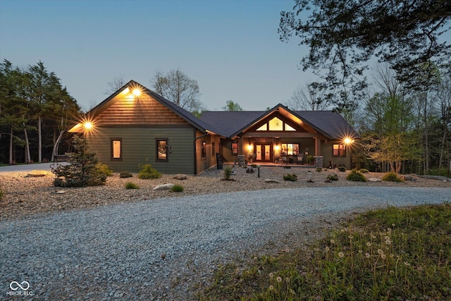 view of front of home with a porch